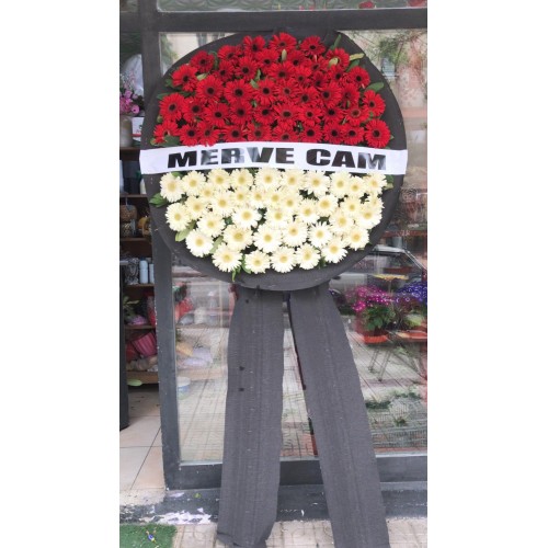 kırmızı beyaz  ataşehir cenaze  çelengi