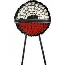 siyah kırmızı beyaz cenaze çelengi