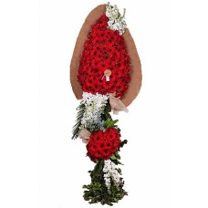 çift göbekli kırmızı dügün çelengi