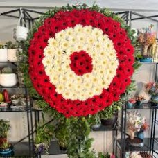 kırmızı beyaz gerbera cenaze çelengi ataşehir çiçek gönder
