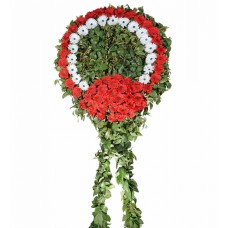 kırmızı gerberalı yapayi  cenaze çelgi